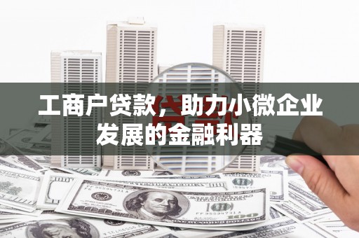 高邑工商户贷款，助力小微企业发展的金融利器