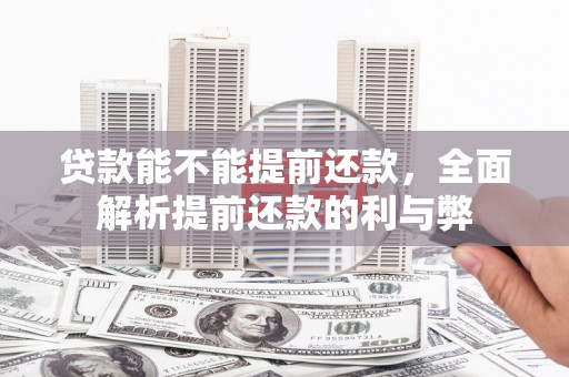 高邑贷款能不能提前还款，全面解析提前还款的利与弊