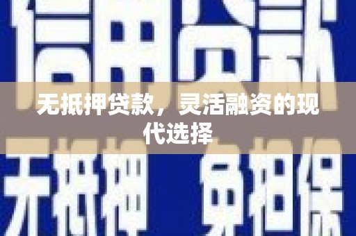 高邑无抵押贷款，灵活融资的现代选择