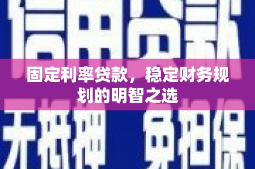 高邑固定利率贷款，稳定财务规划的明智之选